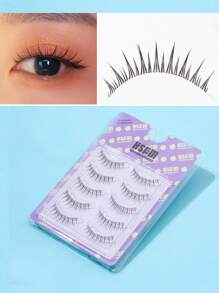 HSPM Manga Wimpern 5 Paar volle Streifen künstliche Wimpern Teufel Comic Wimpern Anime Cosplay künstliche Wimpern mit transparentem Stiel, Manga Wimpern, japanisches Makeup, dick und natürlicher Look Wispy Wimpernverlängerungen, asiatische koreanische Cosplay Anime künstliche Wimpern Makeup-Tool, 0,4 cm-1,2 cm