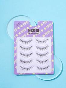 HSPM Manga Wimpern 5 Paar volle Streifen künstliche Wimpern Teufel Comic Wimpern Anime Cosplay künstliche Wimpern mit transparentem Stiel, Manga Wimpern, japanisches Makeup, dick und natürlicher Look Wispy Wimpernverlängerungen, asiatische koreanische Cosplay Anime künstliche Wimpern Makeup-Tool, 0,4 cm-1,2 cm