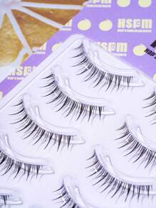 HSPM Manga Wimpern 5 Paar volle Streifen künstliche Wimpern Teufel Comic Wimpern Anime Cosplay künstliche Wimpern mit transparentem Stiel, Manga Wimpern, japanisches Makeup, dick und natürlicher Look Wispy Wimpernverlängerungen, asiatische koreanische Cosplay Anime künstliche Wimpern Makeup-Tool, 0,4 cm-1,2 cm
