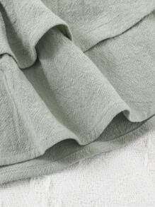 SHEIN 嬰兒前蝴蝶結雙層下擺半身裙 - 薄荷綠 - 查看 4