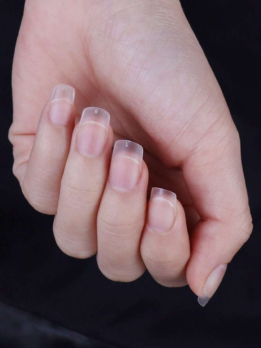 Transform Your Nails with 240pcs Clear Short Square Transparent Fake Nail For Home DIY Nail Salon Nail Extension - Clear - View 1