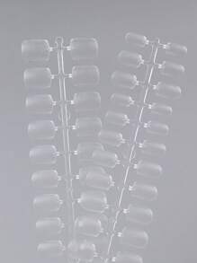 Transform Your Nails with 240pcs Clear Short Square Transparent Fake Nail For Home DIY Nail Salon Nail Extension - Clear - View 2