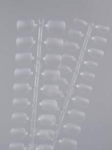 240pcs/Box Transparent Box Packed Short Matte False Nails, Short Round Style Full Cover Nail Tips For Nail Art - Clear - View 2