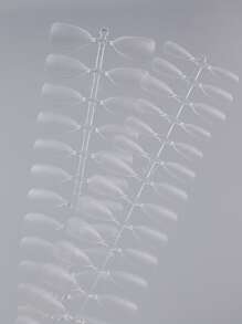 Pmma 240 Pcs Non-Trace Gel Soft Full Matte Full Cover Frosted Nails Tip X Clear Extension Box Acrylic Tapered Almond Nail Tips Press On Nails Nail Supplies Nails - Clear - View 3