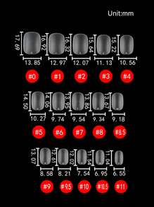 240pcs/Box Transparent Box Packed Short Matte False Nails, Short Round Style Full Cover Nail Tips For Nail Art - Clear - View 3