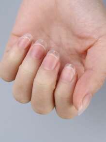 240pcs/Box Transparent Box Packed Short Matte False Nails, Short Round Style Full Cover Nail Tips For Nail Art - Clear - View 1