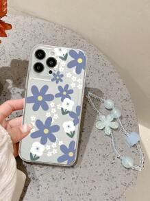 kasus telepon cetak bunga dengan lanyard - MultiWarna - View 2