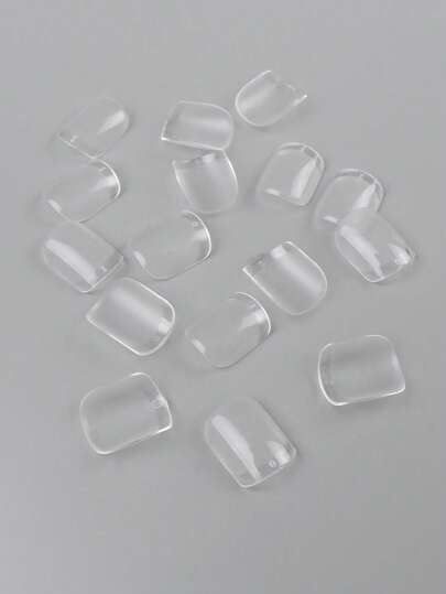 120pcsショートスクエアフェイクネイル