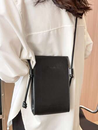 Mini Square Bag Stitch Detail Solid Black