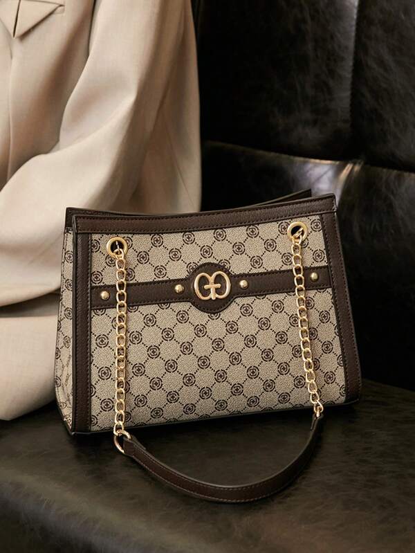 CORALDAISY Fashion Large Capacity Retro Shoulder Bag Handheld Women's BagVintage, For Women, Rookies & White-Collar Ers, For Teacher Gifts, For WomanGift Bag, Perfect For Commute, Shopping, Fashionable Business Casual Bag For Women, Perfect For Office, Business And Work, Bags Ladies Elegant