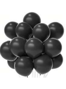 5/10/12/18 Inch Black Latex Balloons, 60pcs 5 Inch Latex Balloons (One Size) For Wedding, Birthday, Party, New Year, Halloween, Thanksgiving Decorations