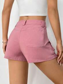SHEINNeu Flap Pocket Side Cargo Shorts - Pink - View 2