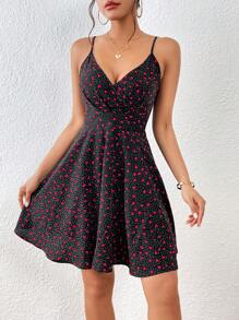 SHEIN Privé Polka Dot & Heart Print Cami Dress - Multicolor - View 5