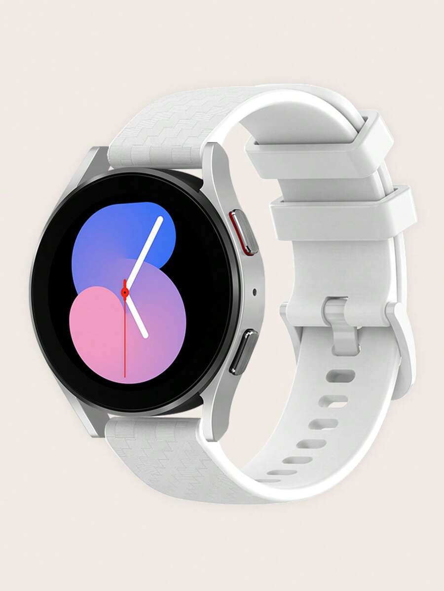 Dây đeo đồng hồ silicon màu tương thích với Samsung Galaxy Watch5/4 - trắng - Xem 1