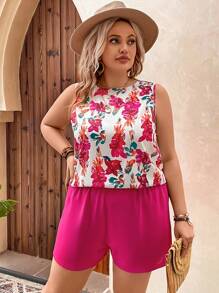 SHEIN VCAY Bộ thời trang Plus Size Hoa Boho - Nhiều màu - Xem 3