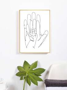 1pc Hand Pattern Unframed Painting, Modern Unframed Picture For Home Decor - Multicolor - View 1