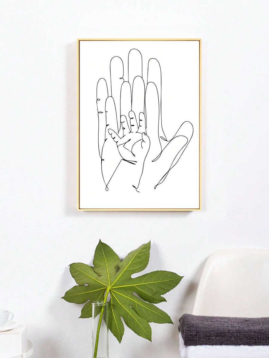 1pc Hand Pattern Unframed Painting, Modern Unframed Picture For Home Decor - Multicolor - View 1