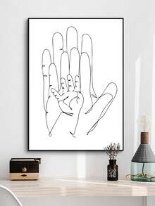 1pc Hand Pattern Unframed Painting, Modern Unframed Picture For Home Decor - Multicolor - View 4