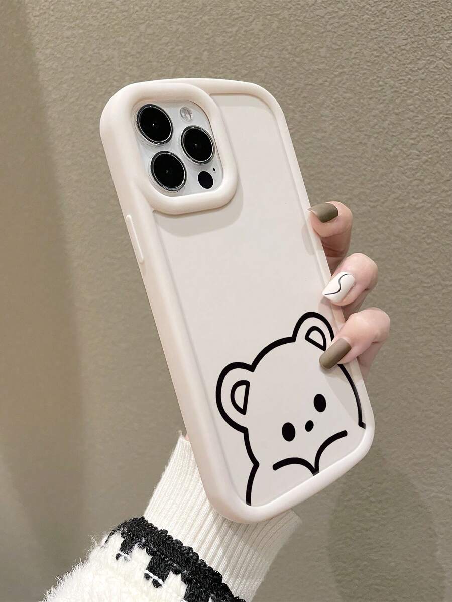 Vỏ điện thoại chống rơi hình gấu hoạt hình - trắng - Xem 1