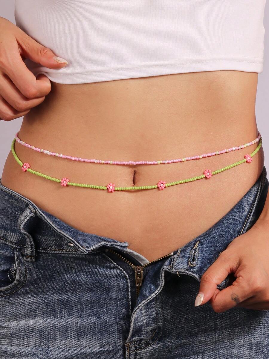 1Pc Thời Trang Đính Hạt Thủy Tinh Trang Trí Dây Thắt Lưng Cho Nữ Trang Trí Hàng Ngày - Nhiều màu - Xem 1