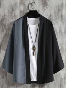 Manfinity Hypemode Loose Fit Men's Two Tone Drop Shoulder Kimono Without T-Shirt - Multicolor - View 1