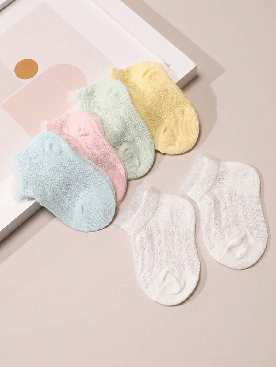 Bebé 5 pares Calcetines ribete fruncido - Multicolor - Ver 1
