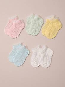 Bebé 5 pares Calcetines ribete fruncido - Multicolor - Ver 2