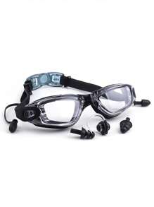 SHENYU 5pcs Anti-Fog Clear Swimming Goggles With Ear Plugs & Nose Clip, Beach Essentials, Beach Accessories, Pool Float - Black - View 4