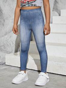 SHEIN 年輕女孩高腰緊身褲