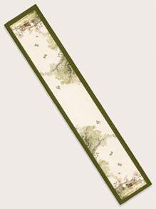 1pc Cartoon Graphic Table Runner, Modern Polyester Table Runner For Home - Multicolor - View 2