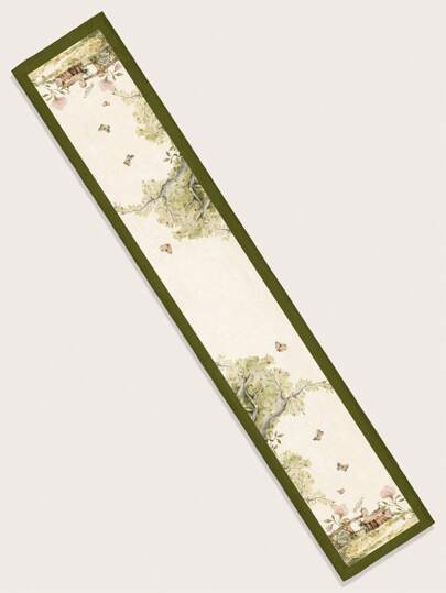 1pc Cartoon Graphic Table Runner, Modern Polyester Table Runner For Home