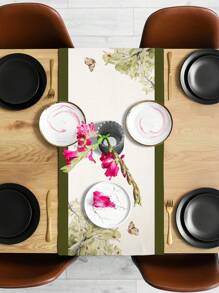 1pc Cartoon Graphic Table Runner, Modern Polyester Table Runner For Home - Multicolor - View 5
