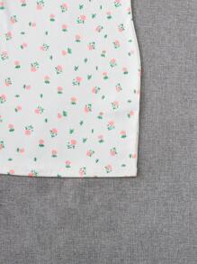 SHEIN Qutie Cottagecore Ditsy Floral Print Cami Dress - White - View 5