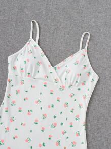 SHEIN Qutie Cottagecore Ditsy Floral Print Cami Dress - White - View 6