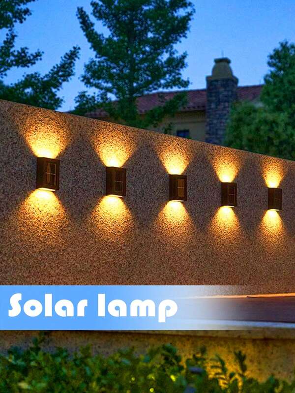 1 pièce Lanterne solaire en plastique, lanterne solaire carrée moderne pour éclairage extérieur, décoration d'automne, décoration de maison, décoration extérieure