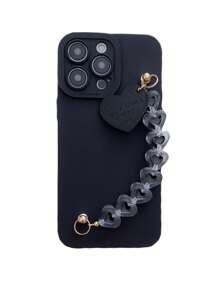 1个天使之眼TPU防震爱心挂饰手机壳，带挂绳，兼容/三星手机，国际版，非国内版 - 黑色 - 查看 2