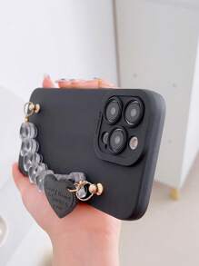 1个天使之眼TPU防震爱心挂饰手机壳，带挂绳，兼容/三星手机，国际版，非国内版 - 黑色 - 查看 4