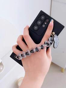 1个天使之眼TPU防震爱心挂饰手机壳，带挂绳，兼容/三星手机，国际版，非国内版 - 黑色 - 查看 6