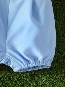 男嬰彼得潘領襯衫和拼接水溶蕾絲短褲