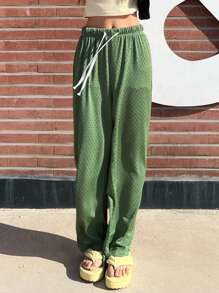 DAZY Quần nữ Dây kéo màu trơn Giải trí - màu xanh lá - Xem 5