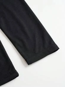 NITAGUT 男士拼接領口袋貼布POLO衫 - 黑色 - 查看 4