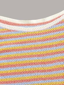 SHEIN Qutie Top tejido de tirantes con patrón de rayas - Multicolor - Ver 3