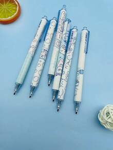 6 Chiếc Hoạt Hình Đồ Họa Báo Chí Loại Bút Gel, Dễ Thương Di Động Bút Bi Gel Dành Cho Học Sinh, Viết, Vẽ Tranh - Nhiều màu - Xem 2