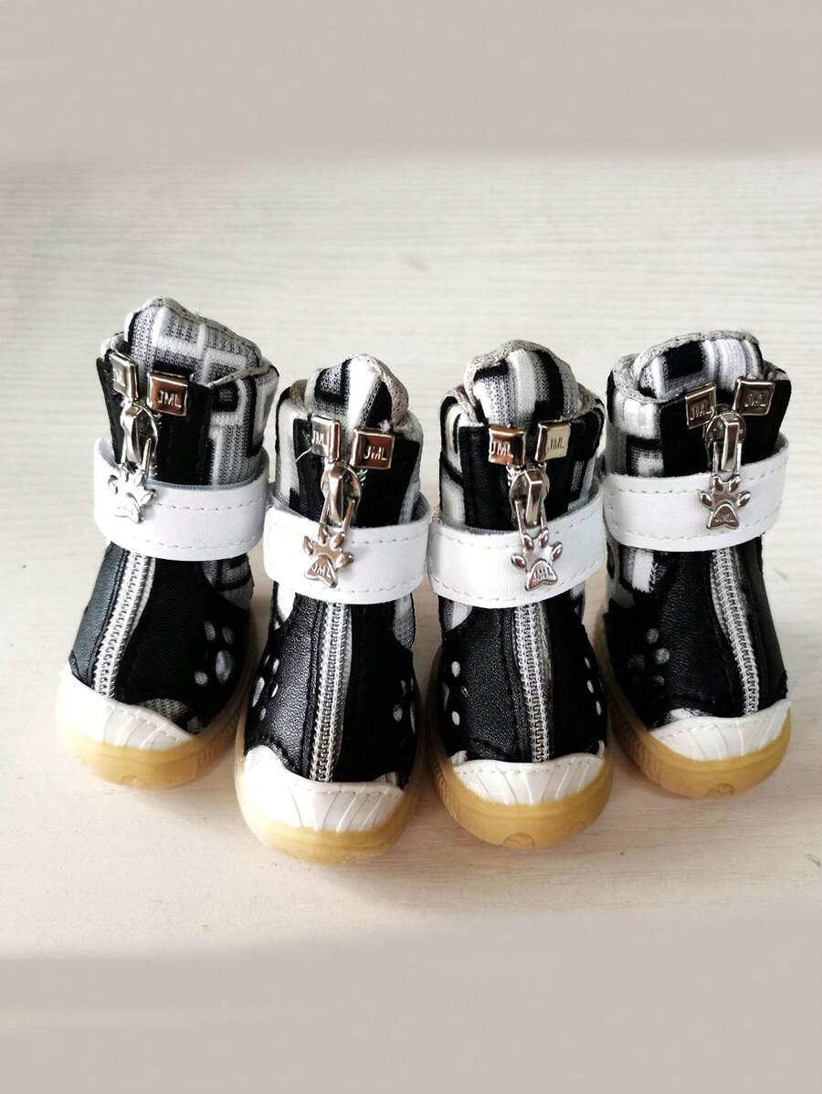 4入組透氣寵物鞋子適用於狗狗和貓適用於戶外