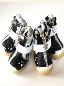 4入組透氣寵物鞋子適用於狗狗和貓適用於戶外