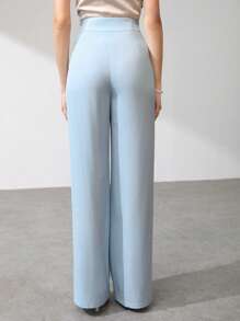 MOTF PREMIUM FLOWY WIDE DRESS TROUSERS - Baby Blue - View 7