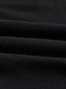 SHEIN EZwear 素色抹胸緊身連體褲 - 黑色 - 查看 3