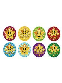 500pcs Star & Slogan Graphic Incentive Sticker, Cute Multi-purpose Encouraging Sticker For Teacher Reward Motivational - Multicolor - View 4