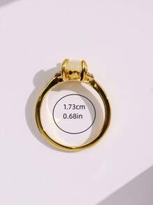 1入組白水晶水鑽鑲嵌鳳凰戒指歐美風女士首飾 - 金色 - 查看 6