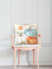 1入組南瓜圖案靠墊套無填充物現代針織面料裝飾抱枕套適合家用 - 彩色 - 查看 2